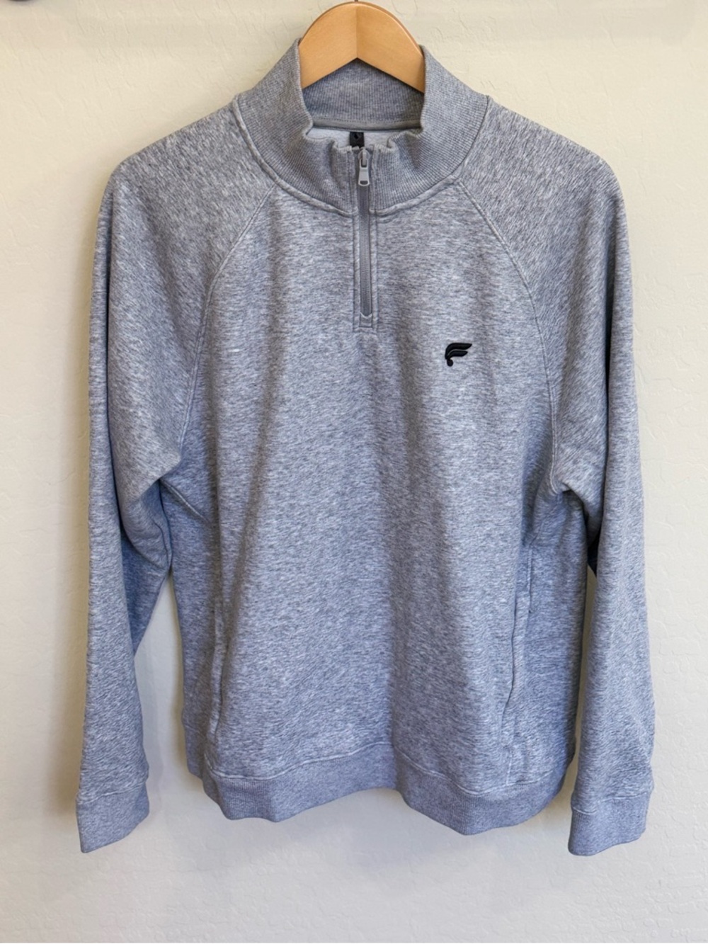 Fabletics Men's Go-To Quarter Zip Sweatshirt - Heather Grey - Size Large
